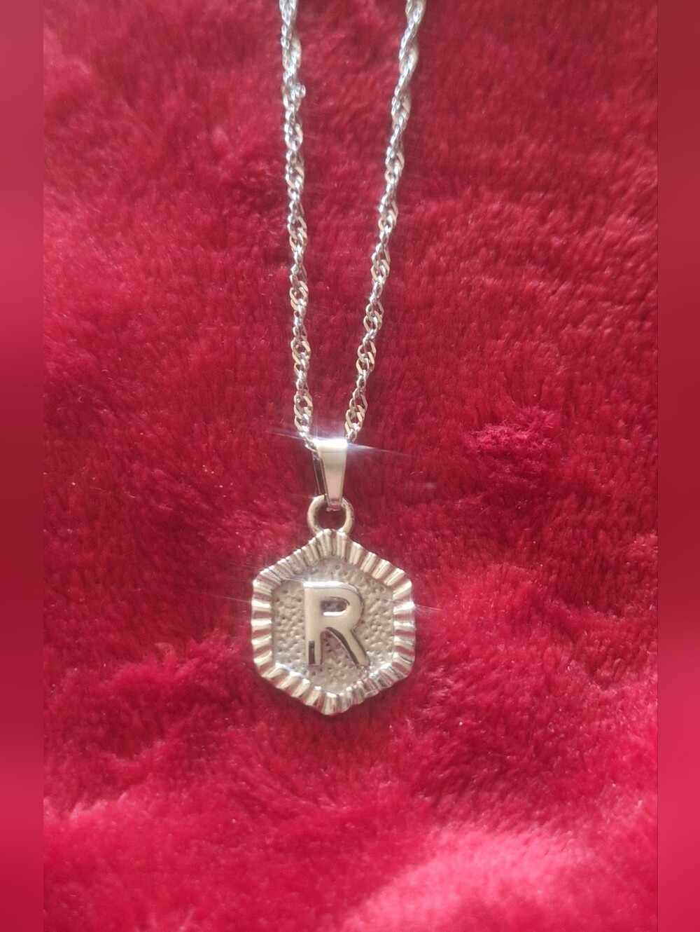 Oak & Ivy Boutique Stainless Silver Tone R Initial Adjustable Necklace NWOT